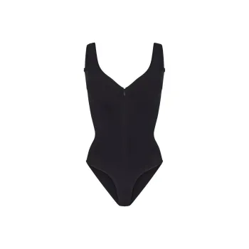 SKIMS SEAMLESS SCULPT ZIP FRONT BRIEF BODYSUIT Bodysuits Women's ONYX/Onyx