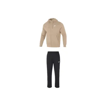 Nike Casual Sportswear Men Clothing Set Brown Top+Black Pants