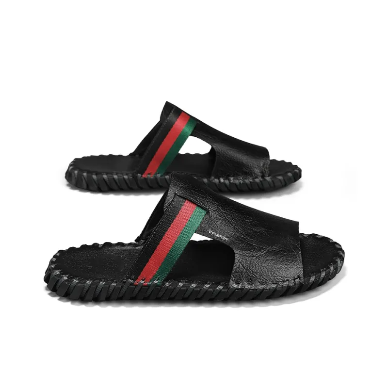 FUERZA Slip Resistant, Odor Resistant, Abrasion Resistant, Quick Dry, Antibacterial Cushioning Slide Slippers Men's-1