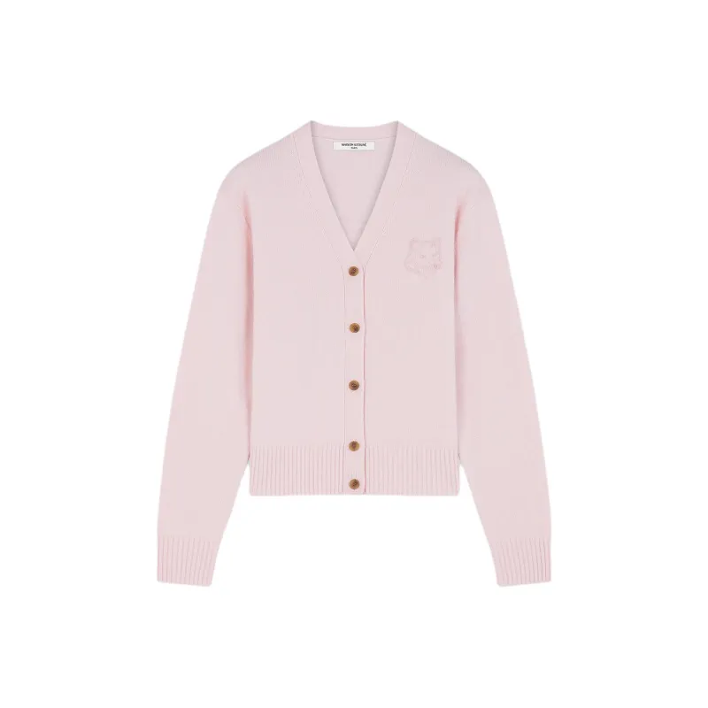 Maison Kitsune Bold Fox Head Embroidered Knit Cardigan-0