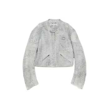 Acne Studios Leather Jacket Jackets Coats Women's Silver
