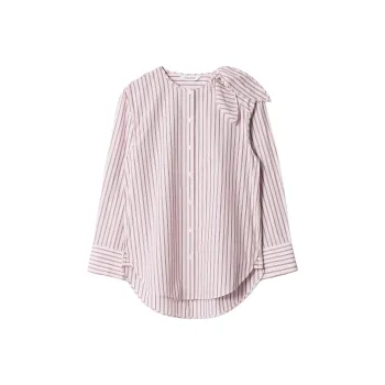 Other Stories Shirt Women's Beige Pinstripe