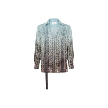 FENDI All Over Animalier Printed V Neck Blouse
