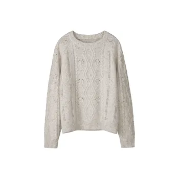 Fstudio Korean Commute 100 Wool Top For Women's Fall And Winter Warm Knitwear Women's Light Gray