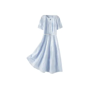 IHIMI Short Sleeved Dress Women's Light Blue