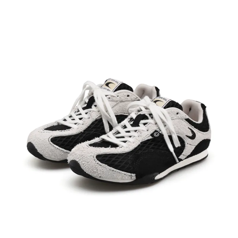 Cat&Sofa Non slip Lightweight Low Top Casual Shoes Unisex Black White-1