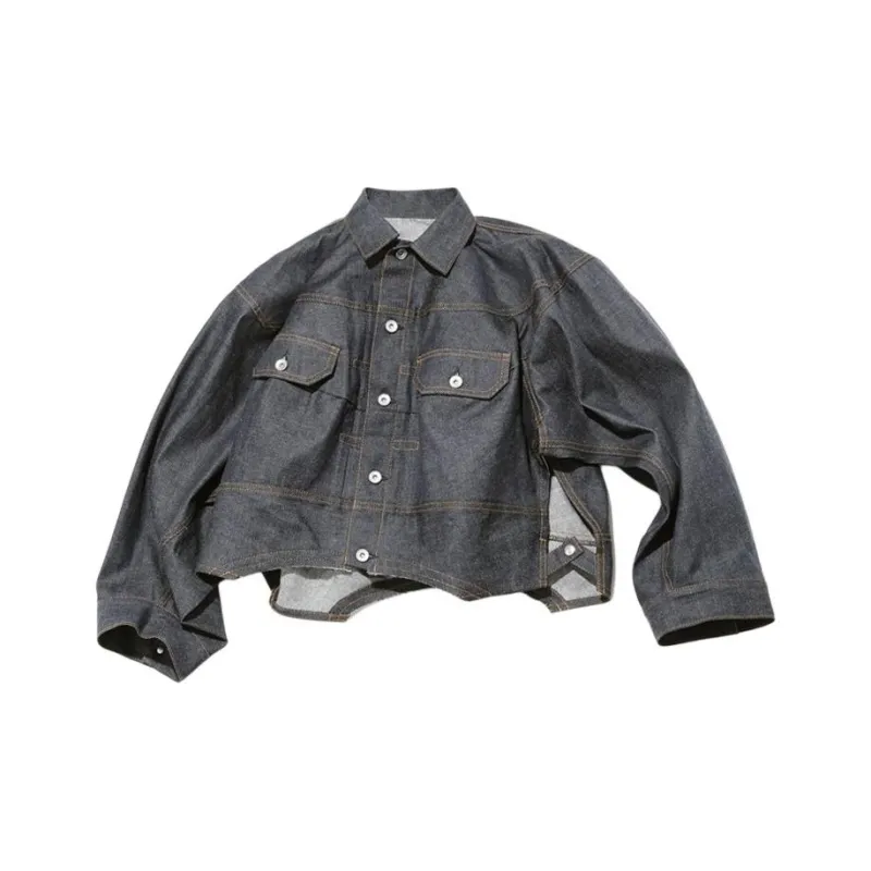 Sacai Oversize Cropped Denim Jacket-0