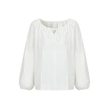 JZ. ANNAKRO Chiffon Shirts Women's Raw White