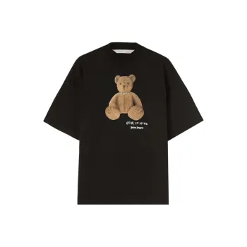 PALM ANGELS Bear Printed Crewneck T Shirt