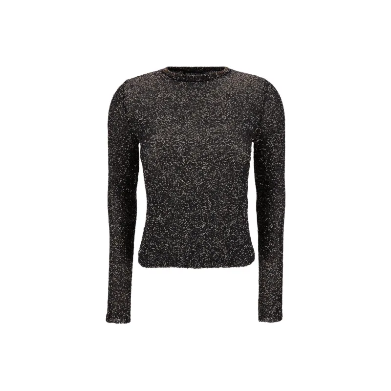 Balenciaga Sequin Embellished Long-Sleeved Knit Top-0