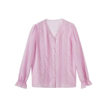 XIANGYING Shirt Women's Plum Red