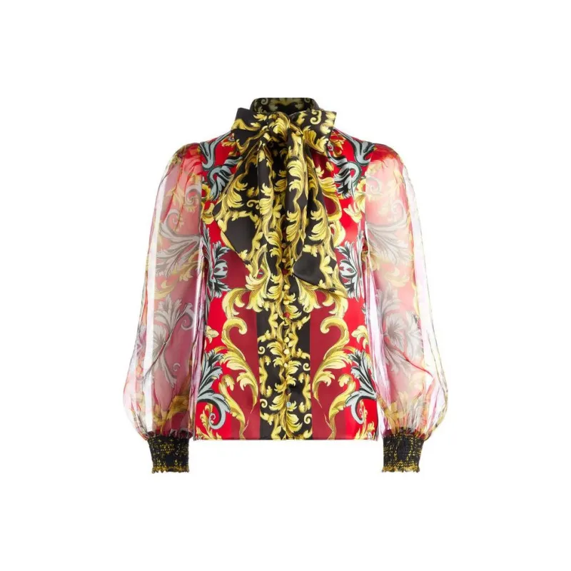 ALICE+OLIVIA Brentley Tie-neck Blouse-0