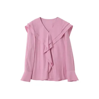 3COLOUR Chiffon Shirt Women's Raspberry Pink