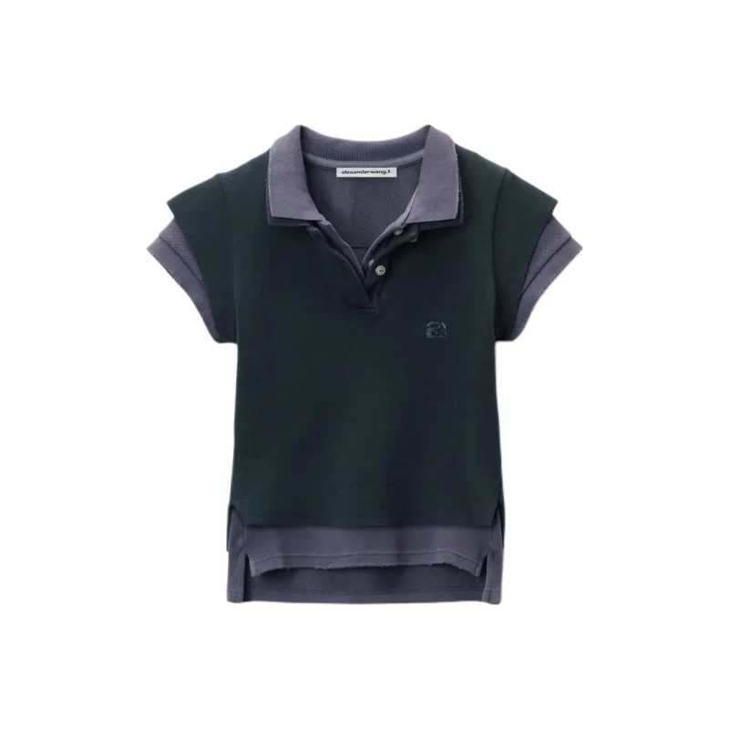 Alexander Wang Layered Effect Polo Shirt-0