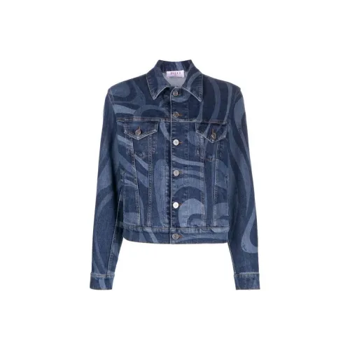 EMILIO PUCCI Swirl-Printed Button-Up Denim Jacket