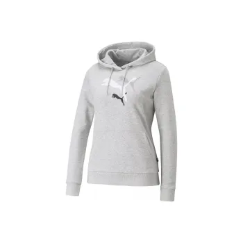 PUMA ESS+ LOGO POWER HOODIE TR Sweatshirt Women's Gray