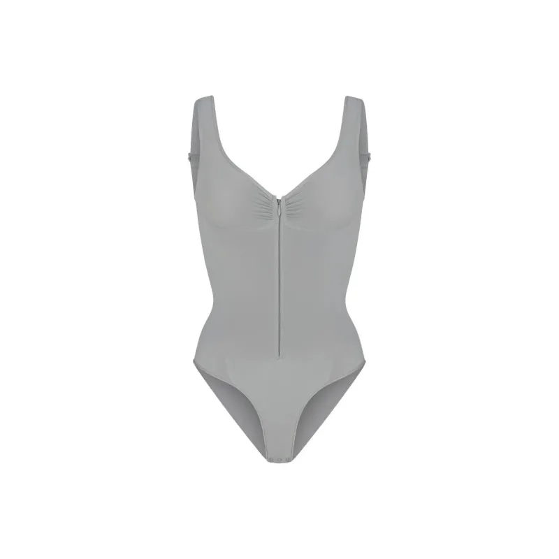 SKIMS SEAMLESS SCULPT ZIP FRONT BRIEF BODYSUIT Bodysuits Women's Pacific-0