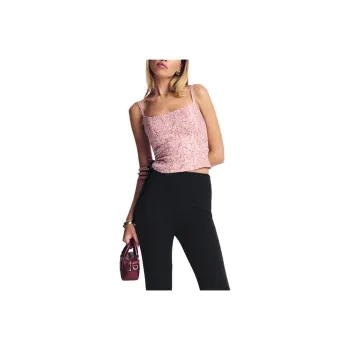 REFORMATION Hattie Linen Top Camisole Women's Pine Resin Pink