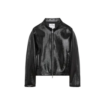 Courrèges Vinyl Zipped Bomber 'Black'