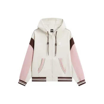 XTEP Jackets Coats Women's Cotton White/Rich Brown/Pure Pink