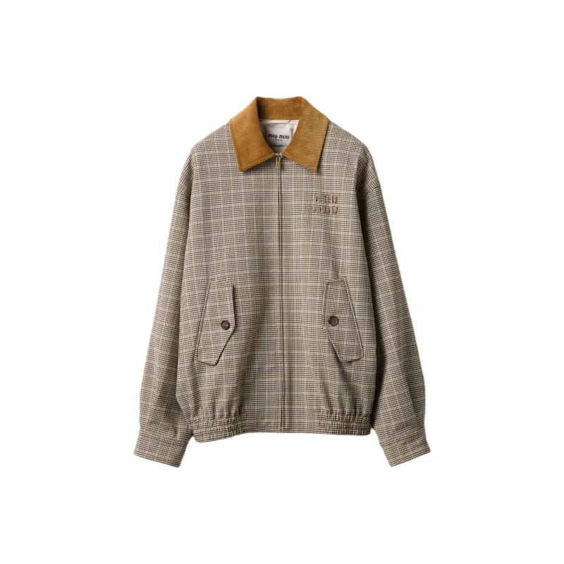 MIU MIU Double Check Jacket Cacao-0