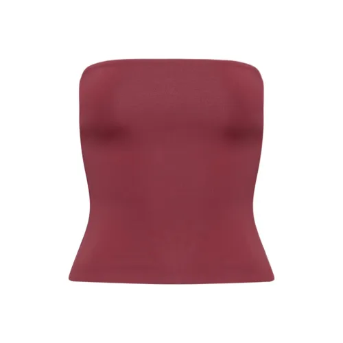 ARITZIA Contour Tube Top Strapless Top Women's Dark Ruby Red/Deep Gemstone Red