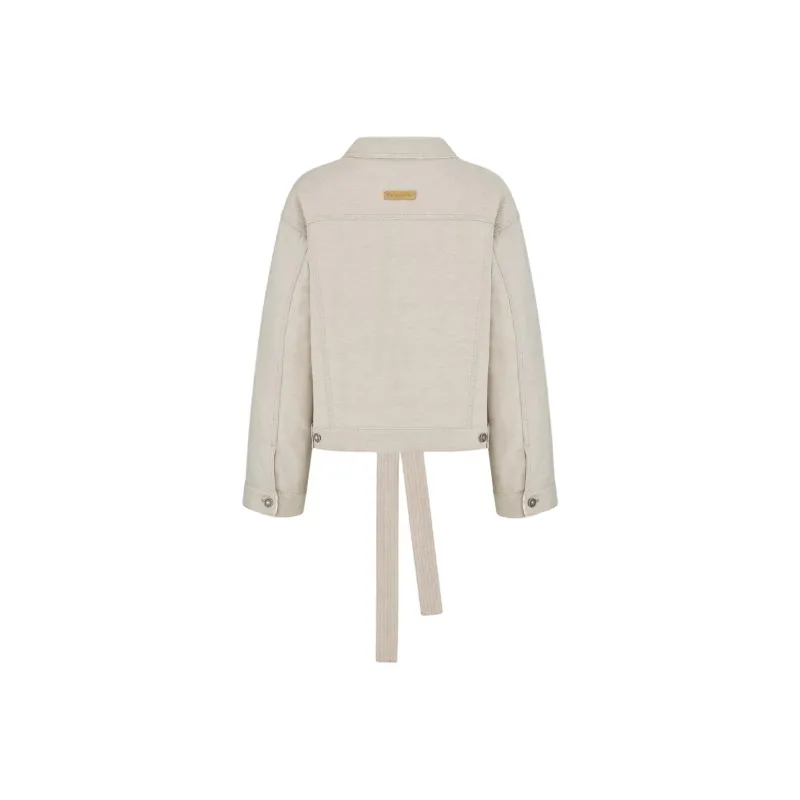 DIOR Denim Jackets Women's Ecru-1