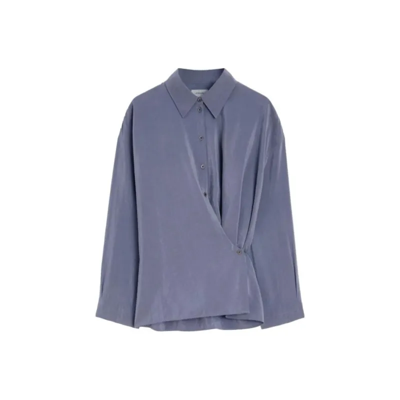 Lemaire Straight Collar Twisted Shirt 'Asphalt'-0