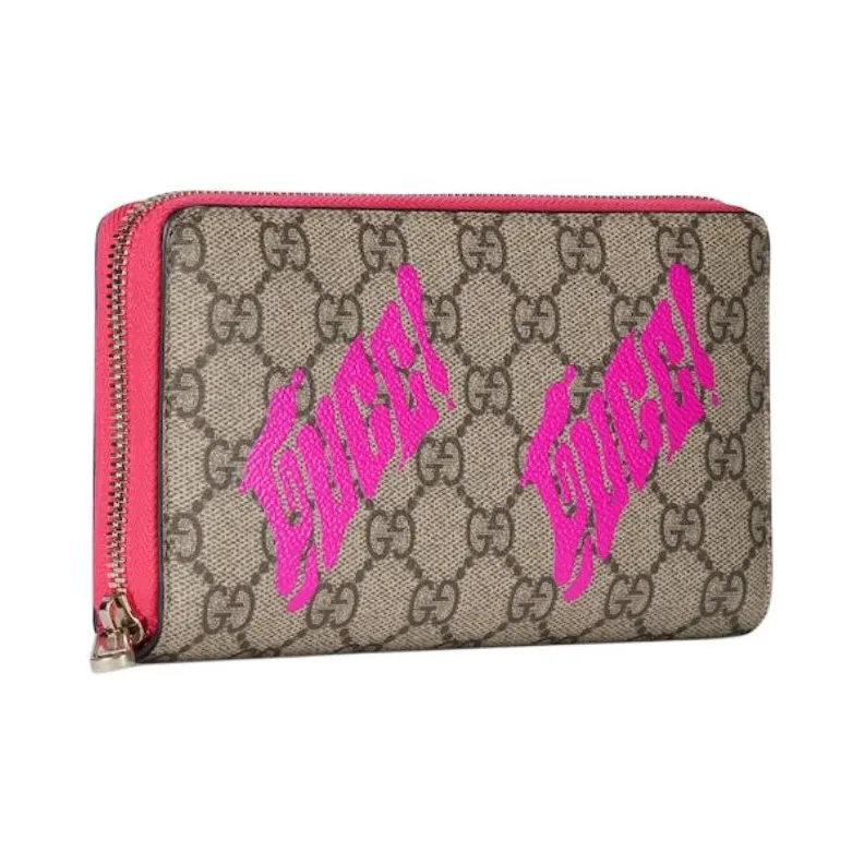 GUCCI GG Monogram Canvas Wallet Men's Beige & Pink-1