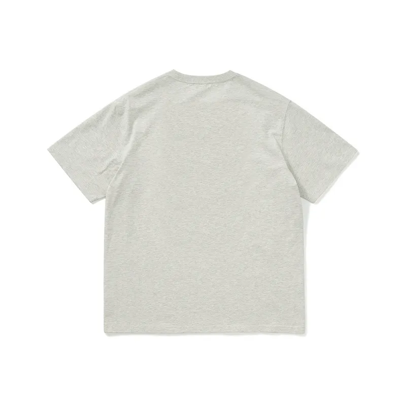714STREET Print Crew Neck Pullover Short Sleeved T Shirts 100% Cotton Unisex Heather Gray-1