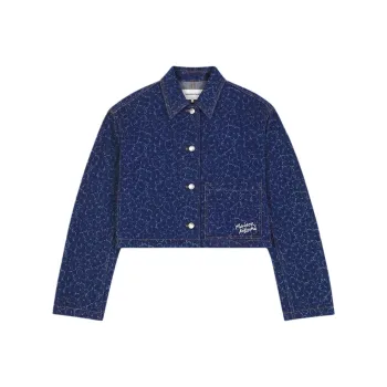 Maison Kitsune Geometric patterned Denim Jacket