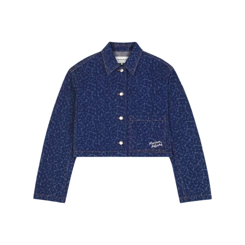 Maison Kitsune Geometric patterned Denim Jacket-0
