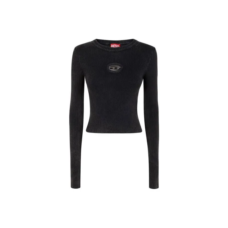 DIESEL Logo Plaque Crewneck Top-0
