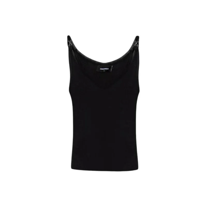 DSQUARED 2 Ribbed Sleeveless Tank Top-0
