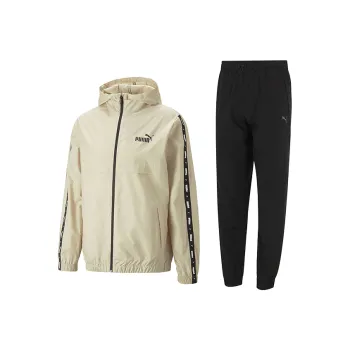 PUMA Casual Sportswear Men Set Khaki Jacket+Black Pants