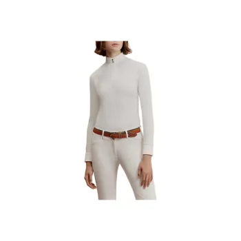 HERMES Horse Riding Collection Polo Shirt Women's White