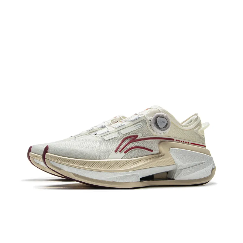LiNing Liuliu 8 PRO Cushioning, Slip Resistant, And Abrasion Resistant Low Top Carbon Plate Running Shoes Women's Ecru-2