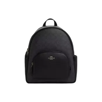 COACH Court Coated Canvas Backpack Tubas Women's Black