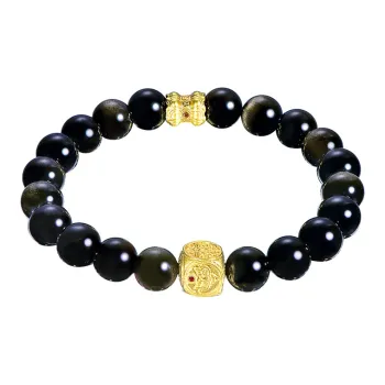 TAOHUAZHAOZHAO Obsidian Bracelets Unisex