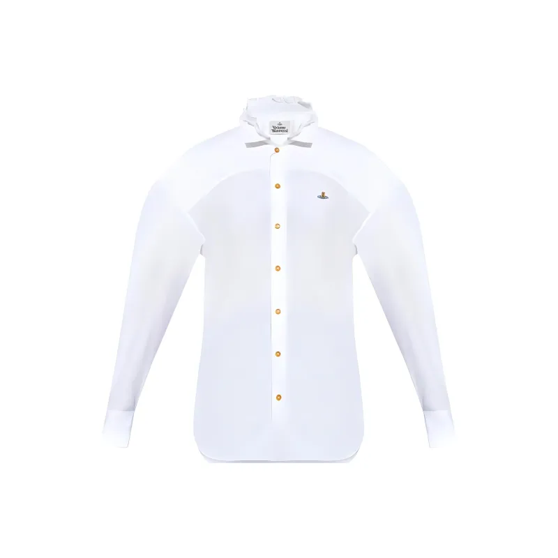 Vivienne Westwood Logo Embroidered Curved Hem Shirt-0