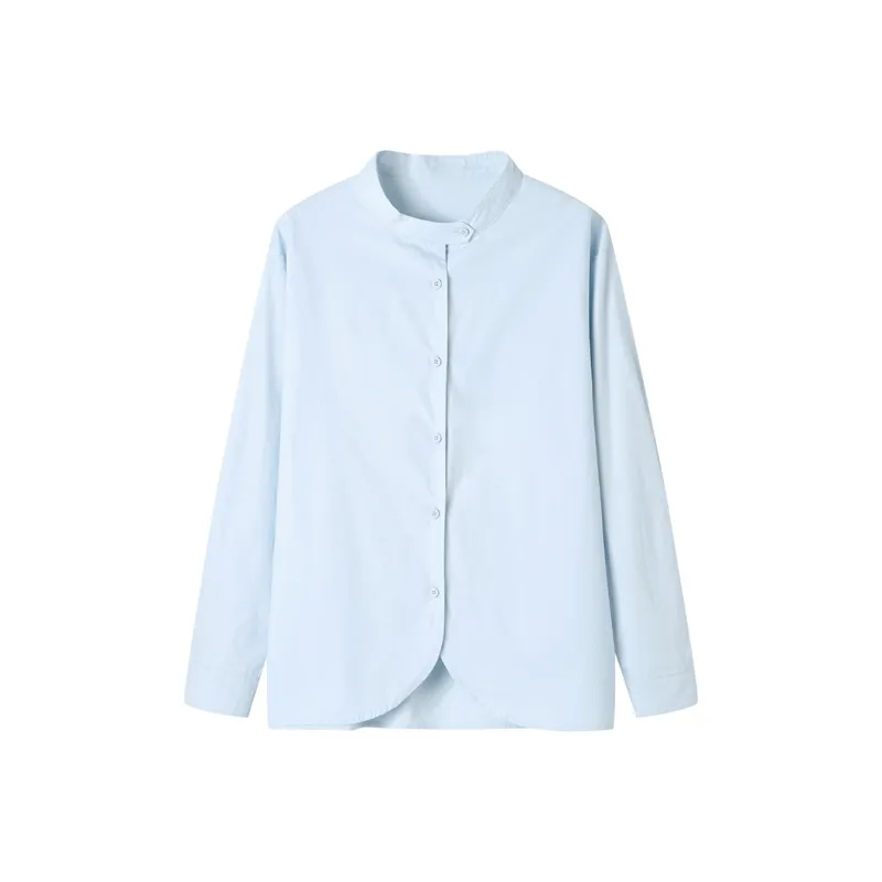 Korean Style Shirt Women's Misty Blue-0