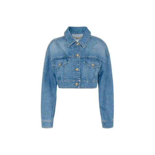 Elisabetta Franchi Oversized Cropped Denim Jacket