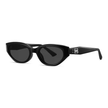 HORIEN Plate Frame Cat Eye Sunglasses Unisex