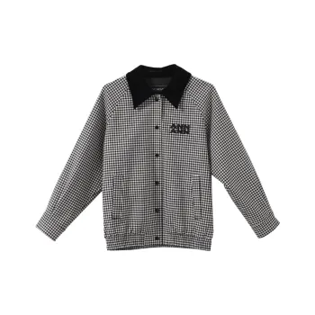YUMOMO STAR Jackets Women's Black White Plaid