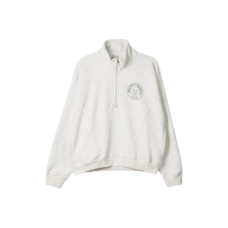 SPORTY & RICH Connecticut Crest Cotton Sweatshirt-0