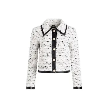 ALICE+OLIVIA Renae Cropped Tweed Jacket