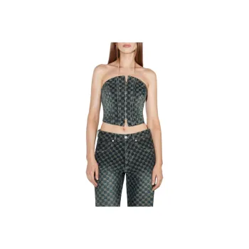 Misbhv Jacquard Denim Monogram Corset