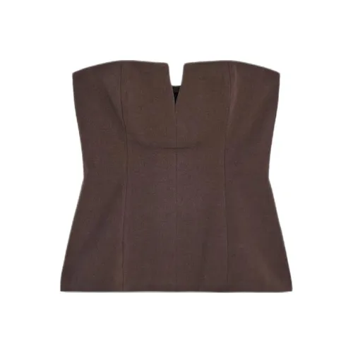 ZARA Strapless Top Women's Brown