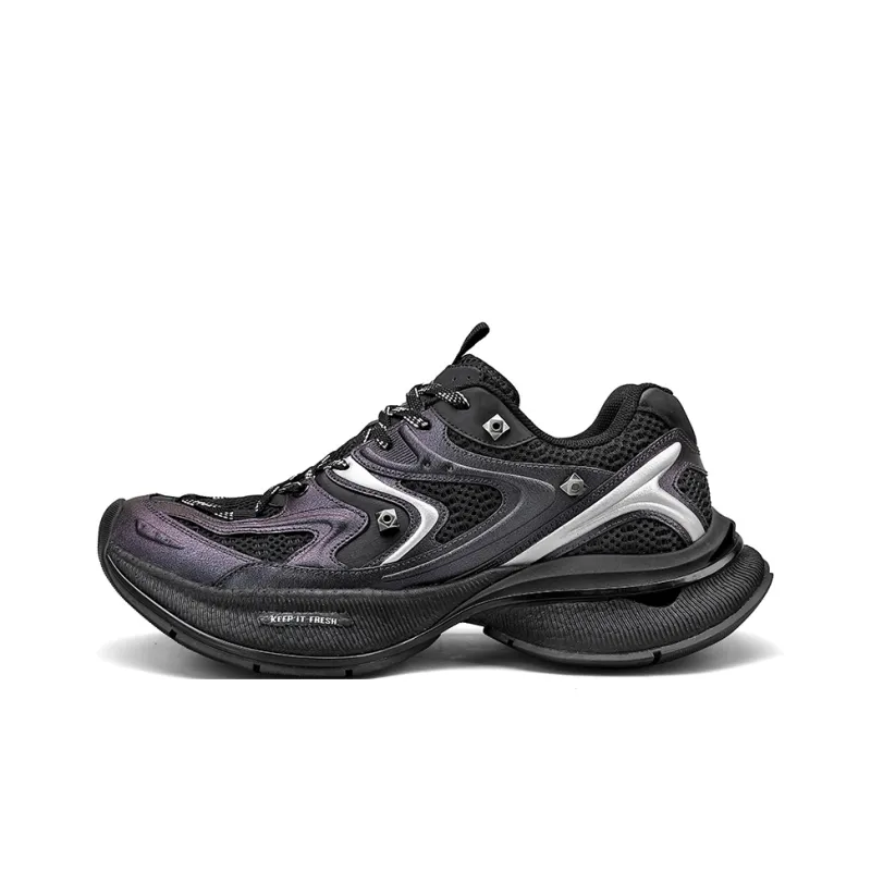 HeeDimensional Lightweight, Abrasion Resistant, Slip Resistant Height Increasing Mat Low Top Chunky Sneakers Unisex-5