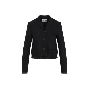 MIU MIU Pinstripe Suit Jacket Nero